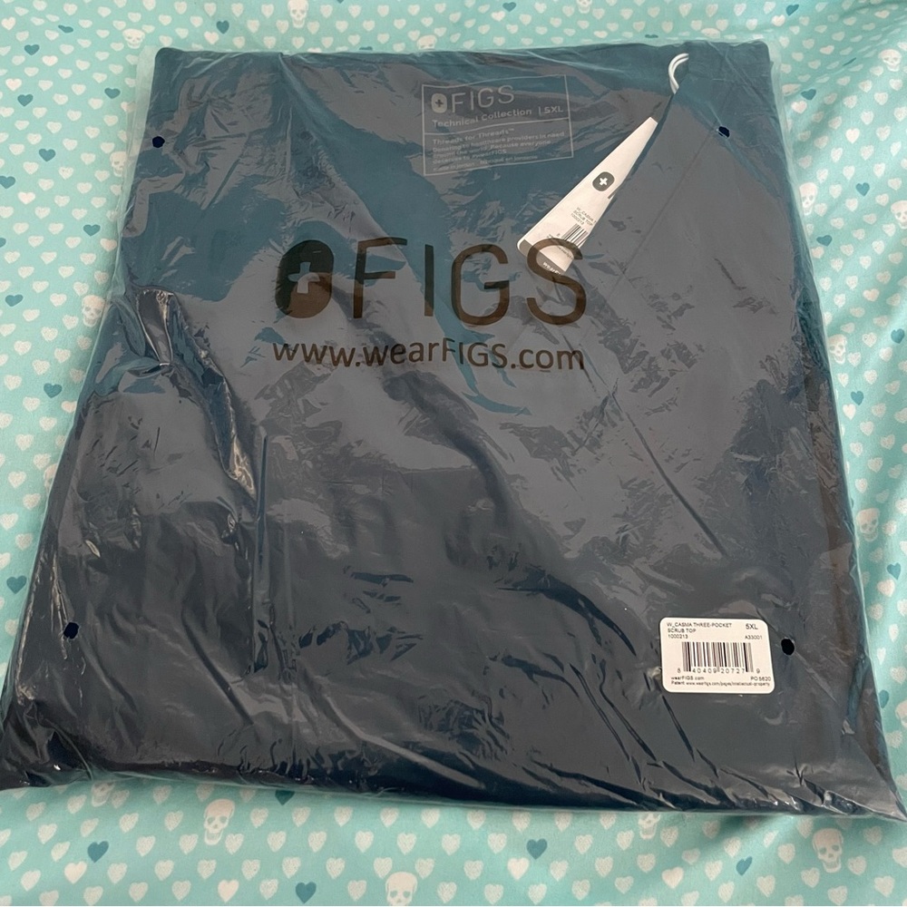 Women’s FIGS Casma Three-Pocket Scrub Top Deep Reef 5620 Size 5XL